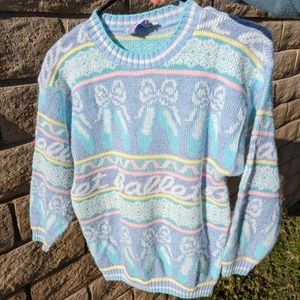 RARE! VTG 80s pastel ballet Core sweater